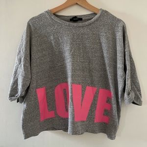 Grey Short Sleeve Sweatshirt